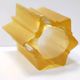 Art Deco Star Shaped Yellow Glass Vase Attributed to Pierre D'Avesn for Dau