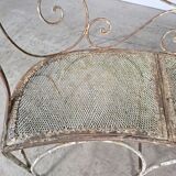 Beautiful curved garden bench from the late 19th century in iron.
