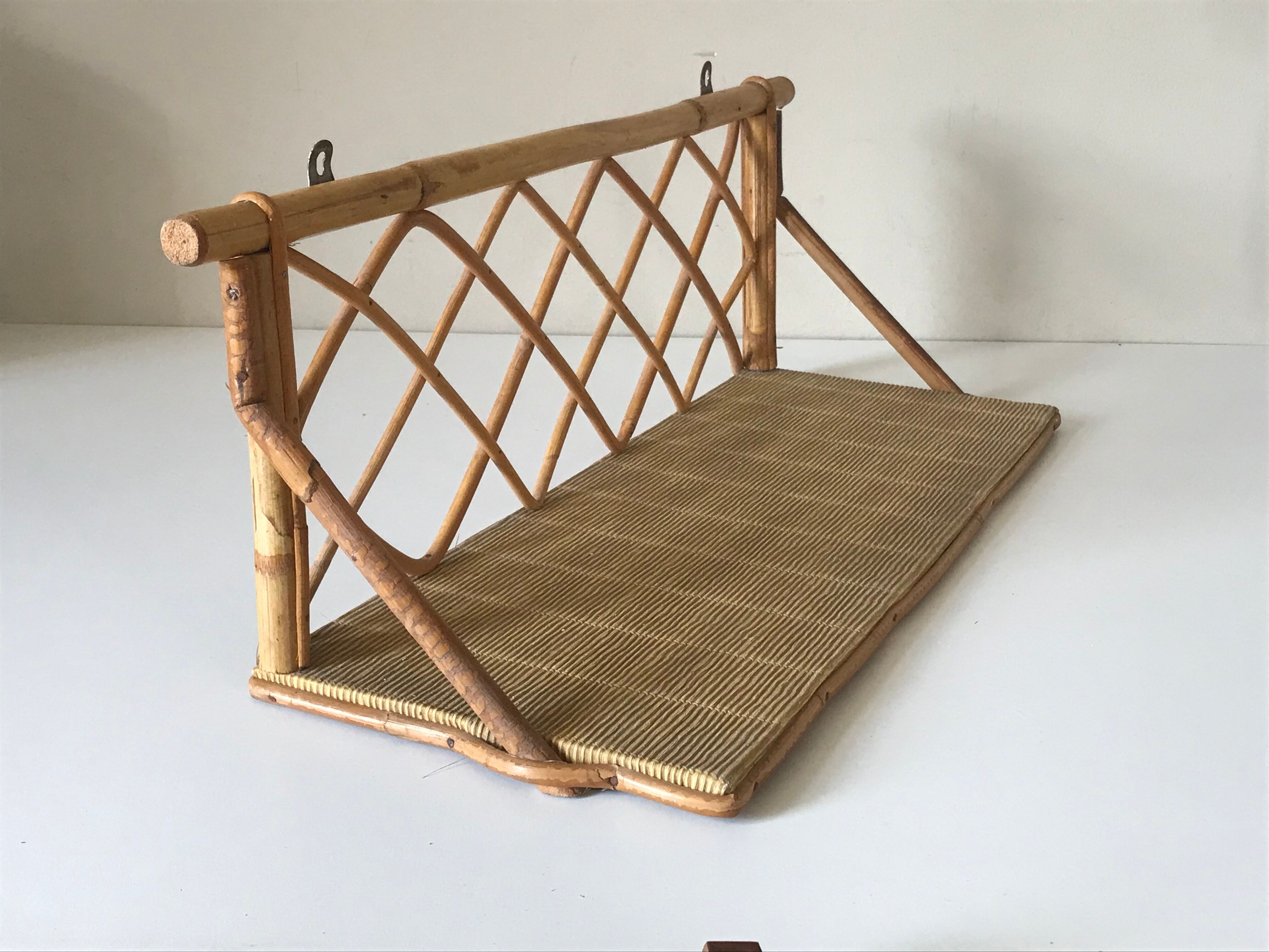 Vintage rattan shelf design 60 years