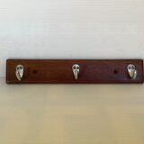 Wooden tea towel holder with 3 hooks