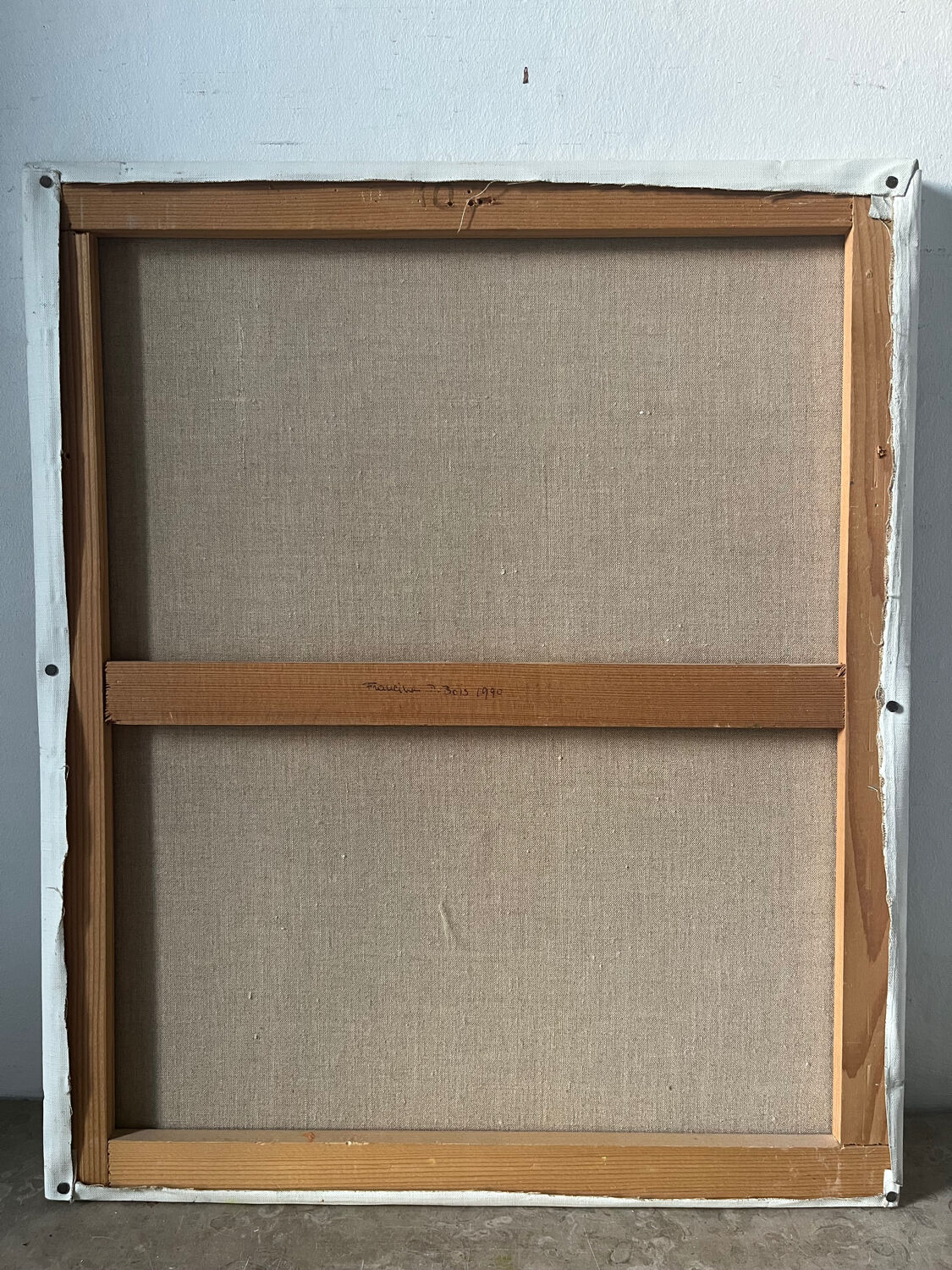 Flower garden and stream, signed