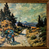 Peinture huile sur toile vintage