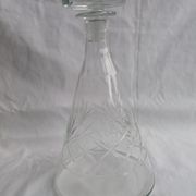 Carved blown glass decanter