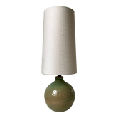 Lampe en grès signée avec abat-jour cylindrique années 60-70