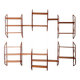 Shelves / Wall bookcase with bamboo ladders Vintage from the 60s Modular up to 7 m