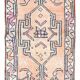 Tapis de couloir en laine naturelle, 3 x 11 pouces, saumon pastel et rose, 87 x 342 cm