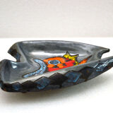 Italian Centerpiece with Fish in Glazed Ceramic, 1960s