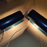 Pair of green Lod type v413 roller wall lights from Ikea.