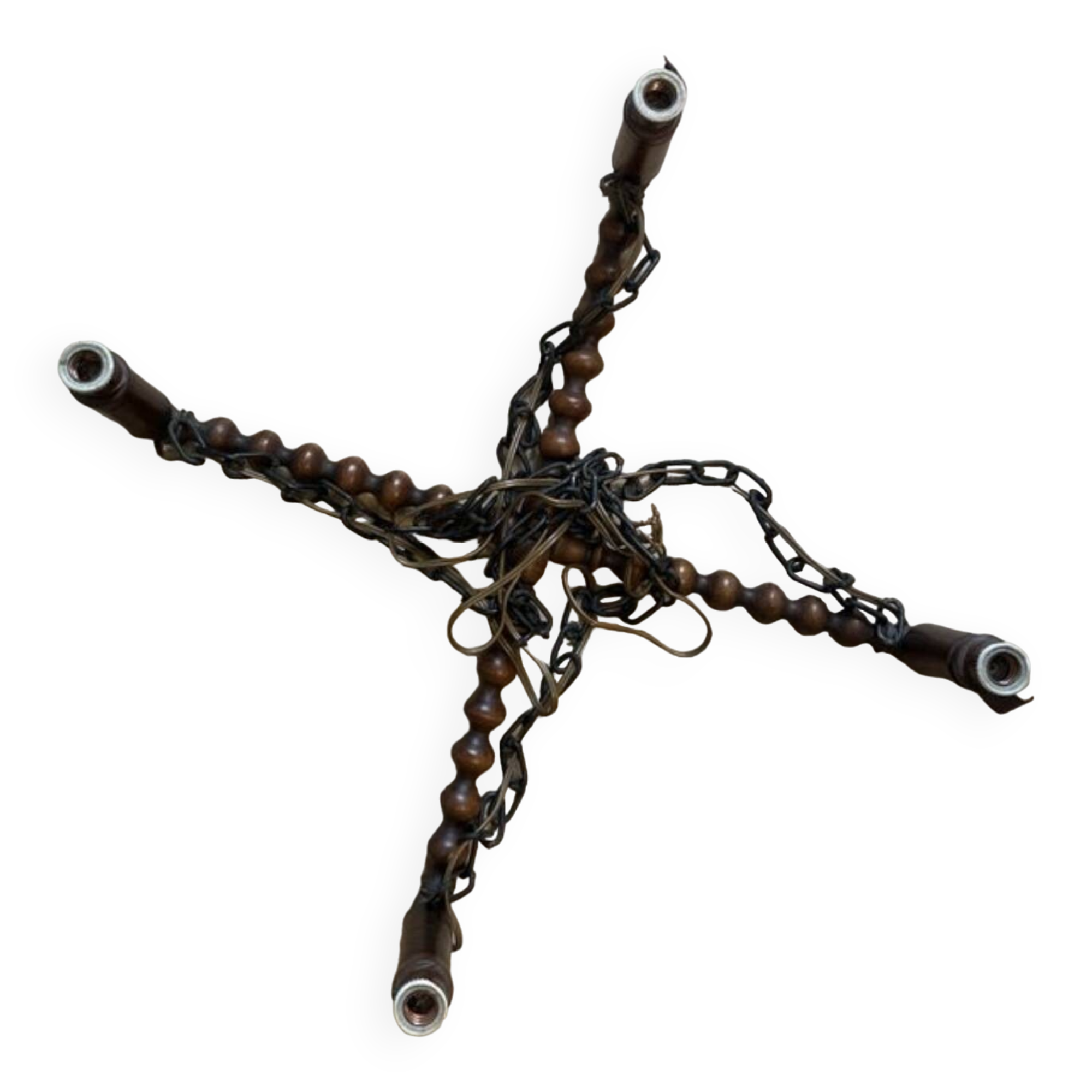 Twisted wood chandelier