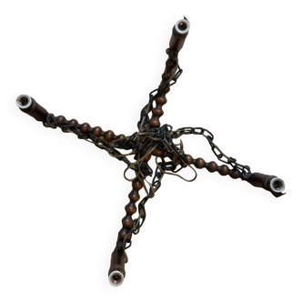 Twisted wood chandelier