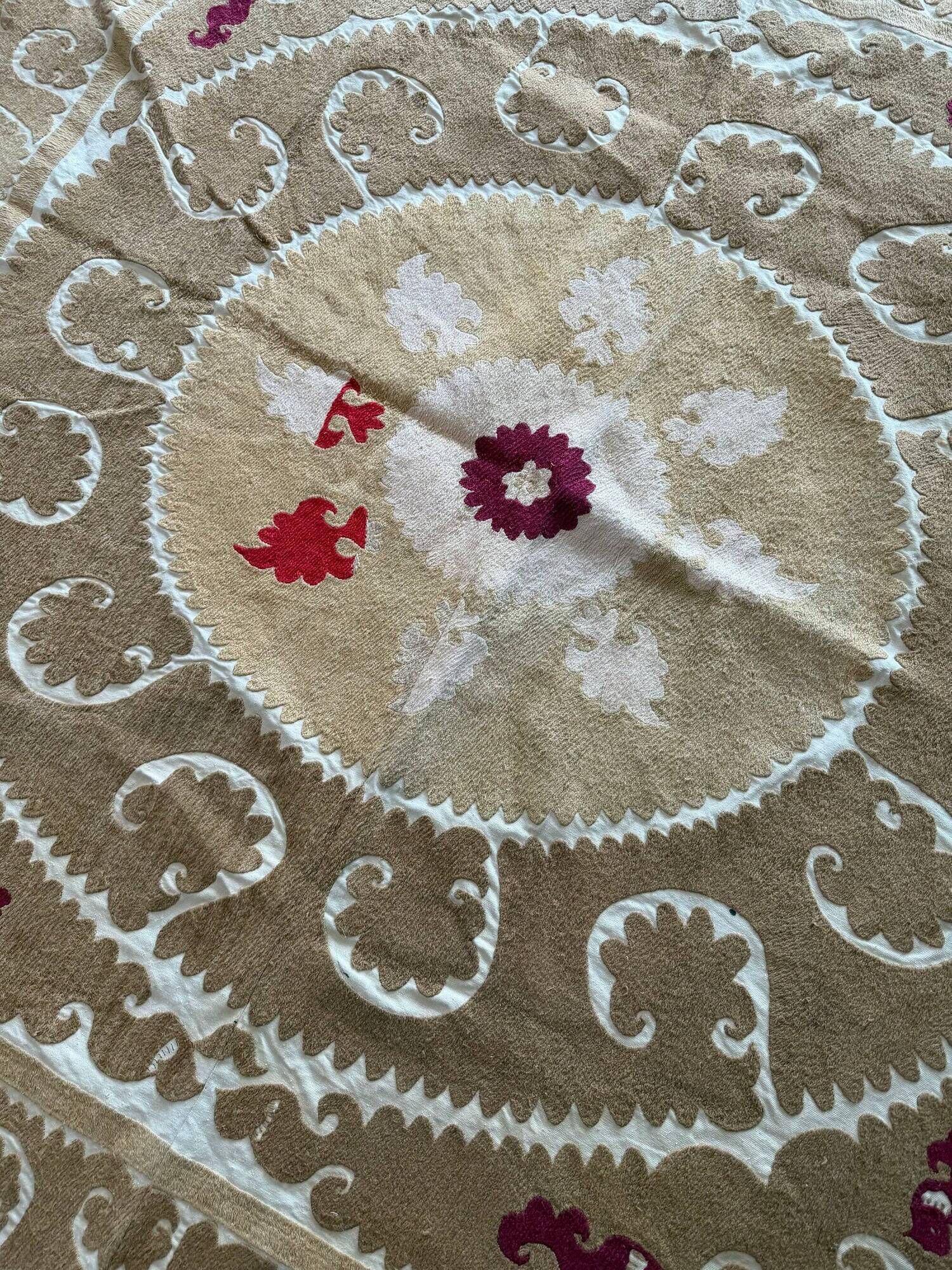 Vintage hand-embroidered tablecloth 154x160 cm