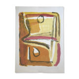 Original lithograph signed by Bram VAN VELDE, Yellow Course, 1967 (MP 40)