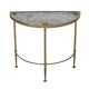 Table basse tripartite style Maison Jansen en laiton, bronze et verre