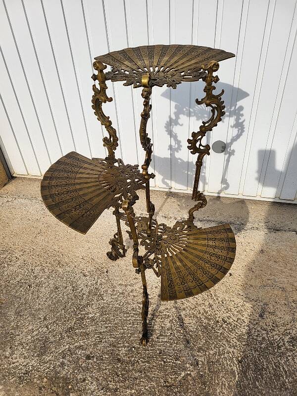 3-tier bronze napoleon iii pedestal table plant holder from the 19th century