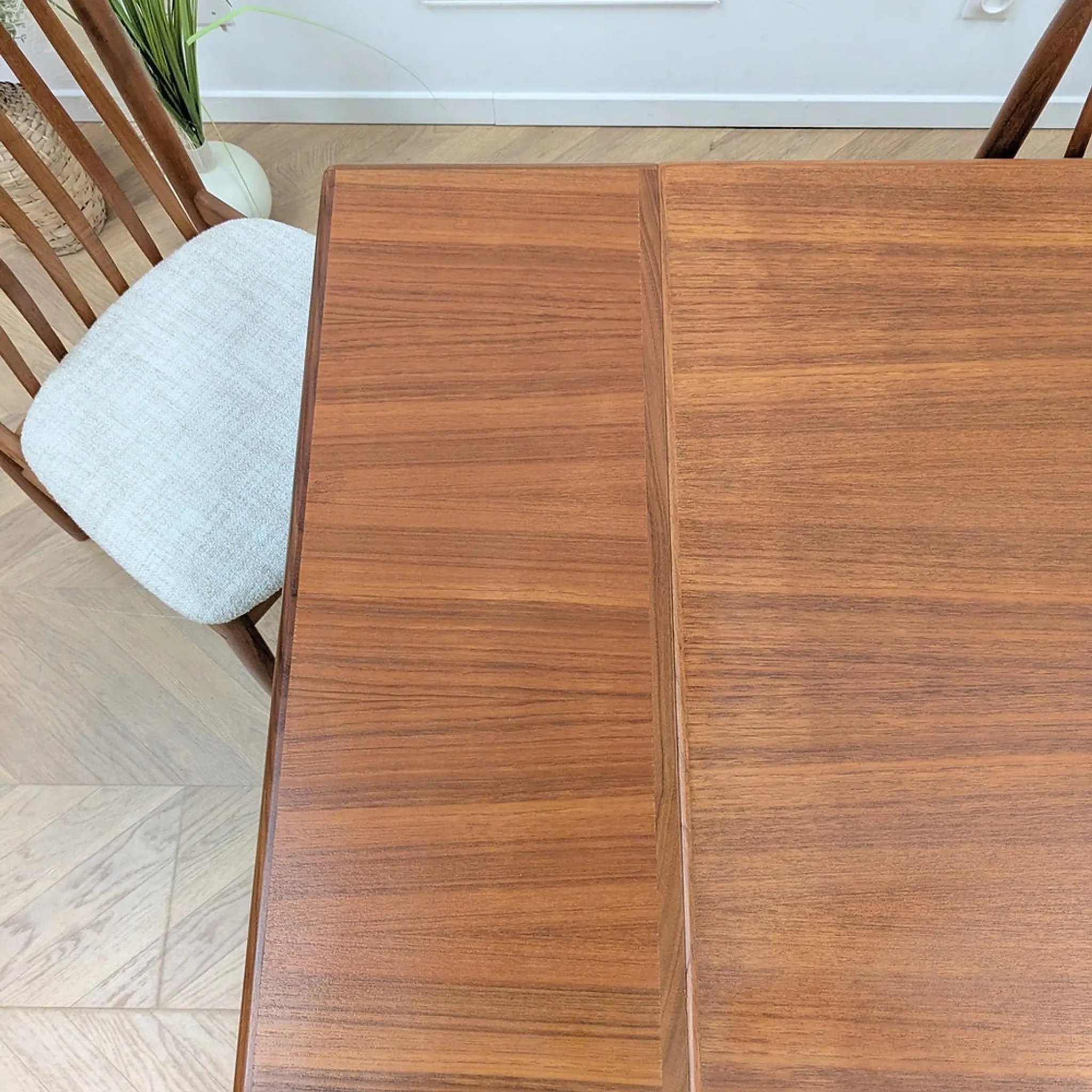 Scandinavian teak dining table with extensions