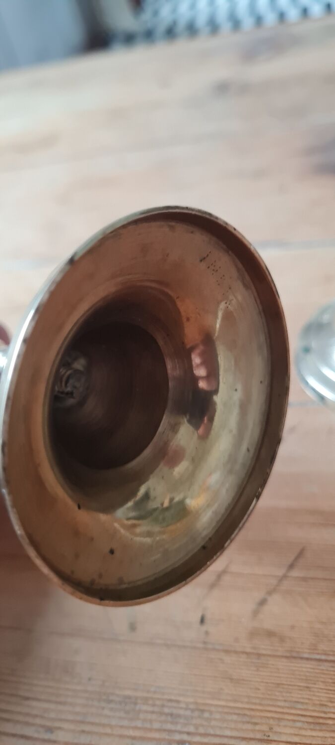 Pair of gilded brass candle holders