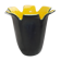 Saint-Clément black and yellow "petals" vase by b. létalle - 1950 vintage