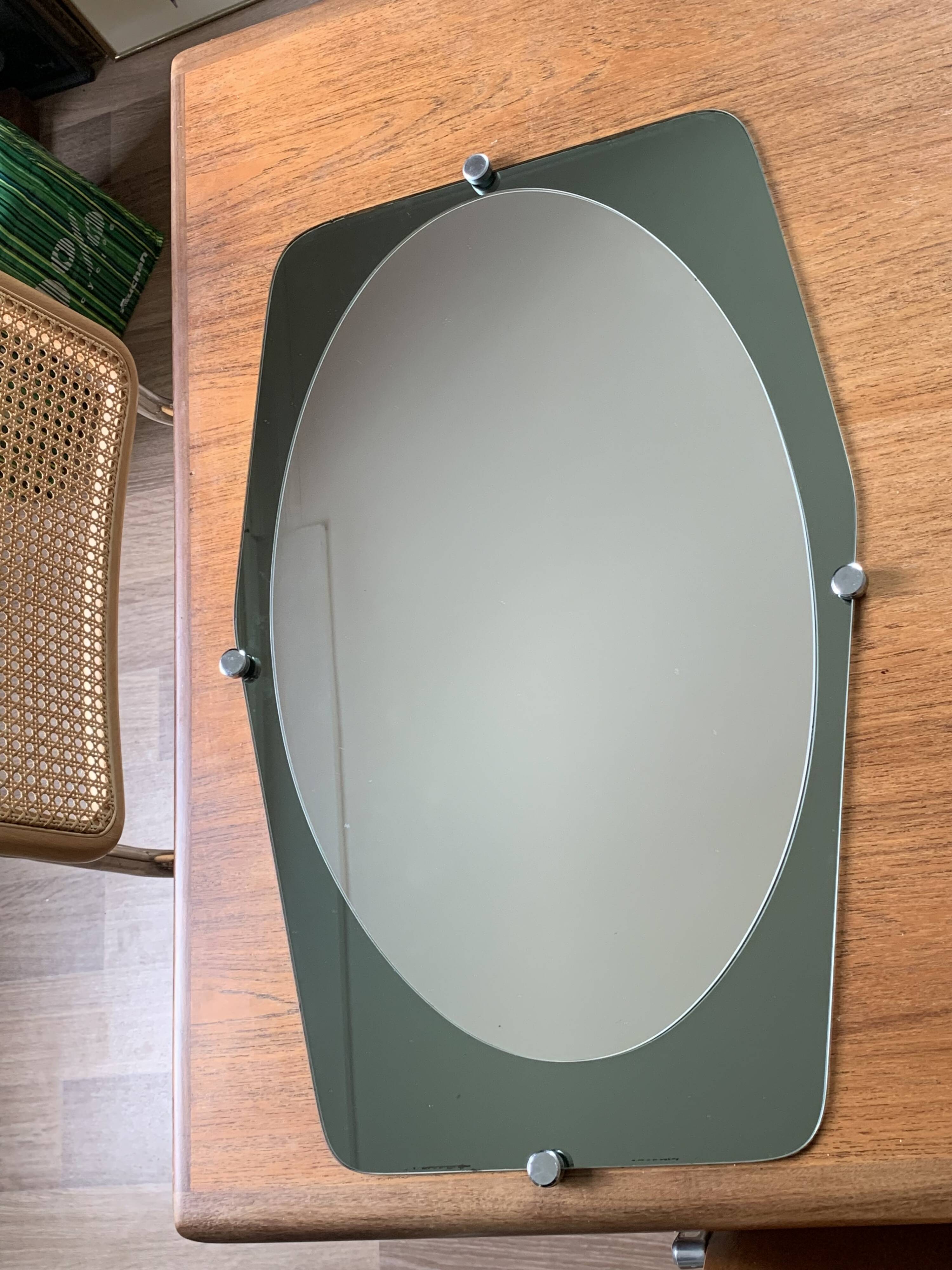 Double shade mirror 43x66 vintage 1970