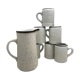 Set of 6 cups and speckled carafe