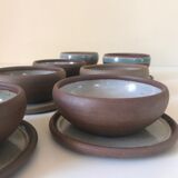 Vintage ceramic sandstone cups and cups Roger Jacques