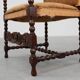 18th-Century Belgian Baroque Armchair in Wood and Leather, Louis XIV Period