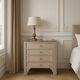 Commode vintage rénovée avec marbre rouge et blanc – 4 tiroirs