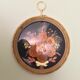 Cadre vintage vitre bombée fleurs séchées