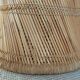 Vintage coffee table with braided cord in Audoux Minet bamboo style/1970s