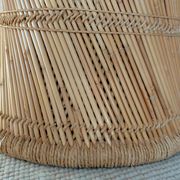 Vintage coffee table with woven rope in bamboo style Audoux Minet/1970s