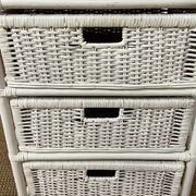 Vintage rattan storage unit, 3 drawers