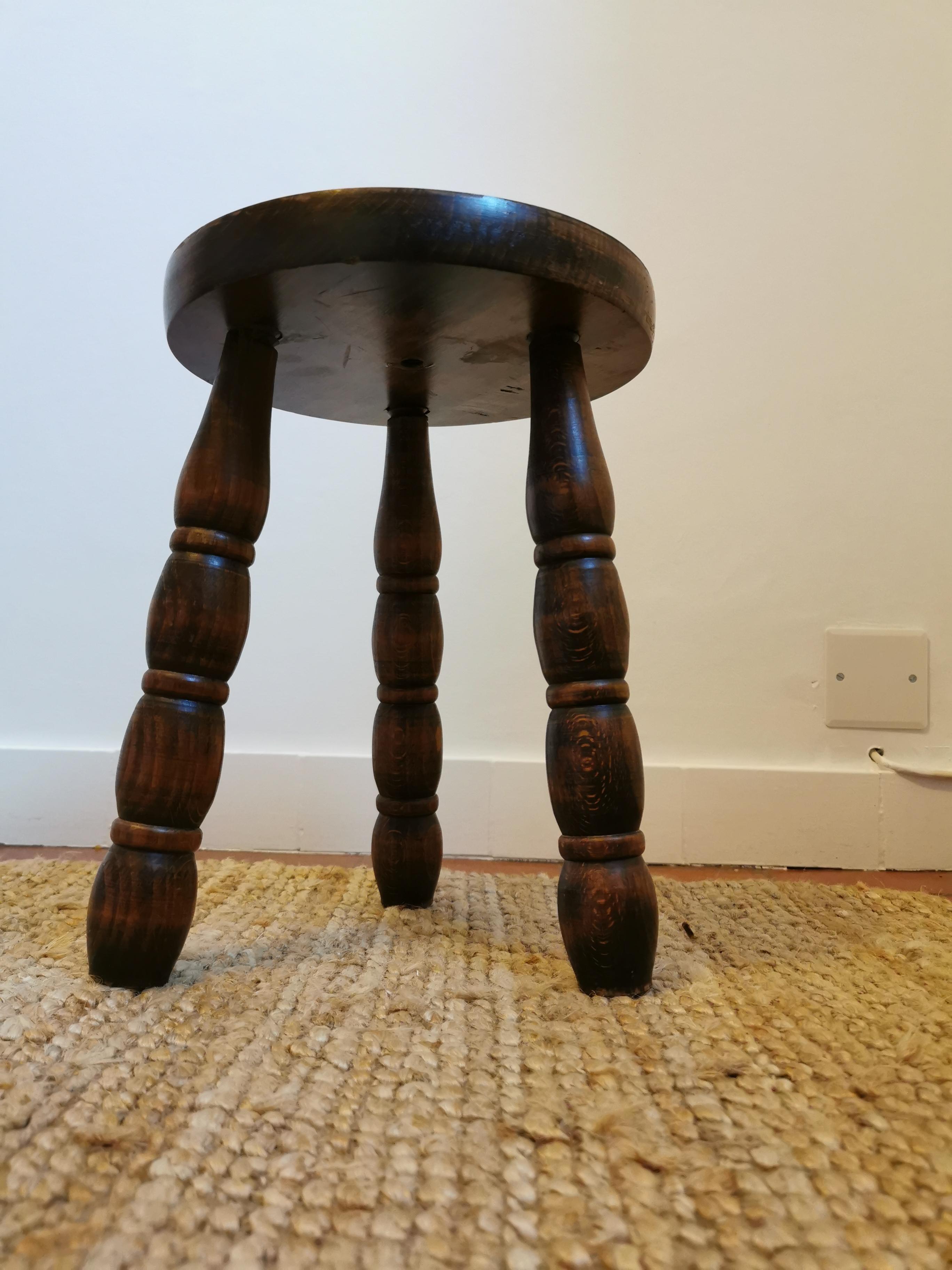 Wooden tripod stool