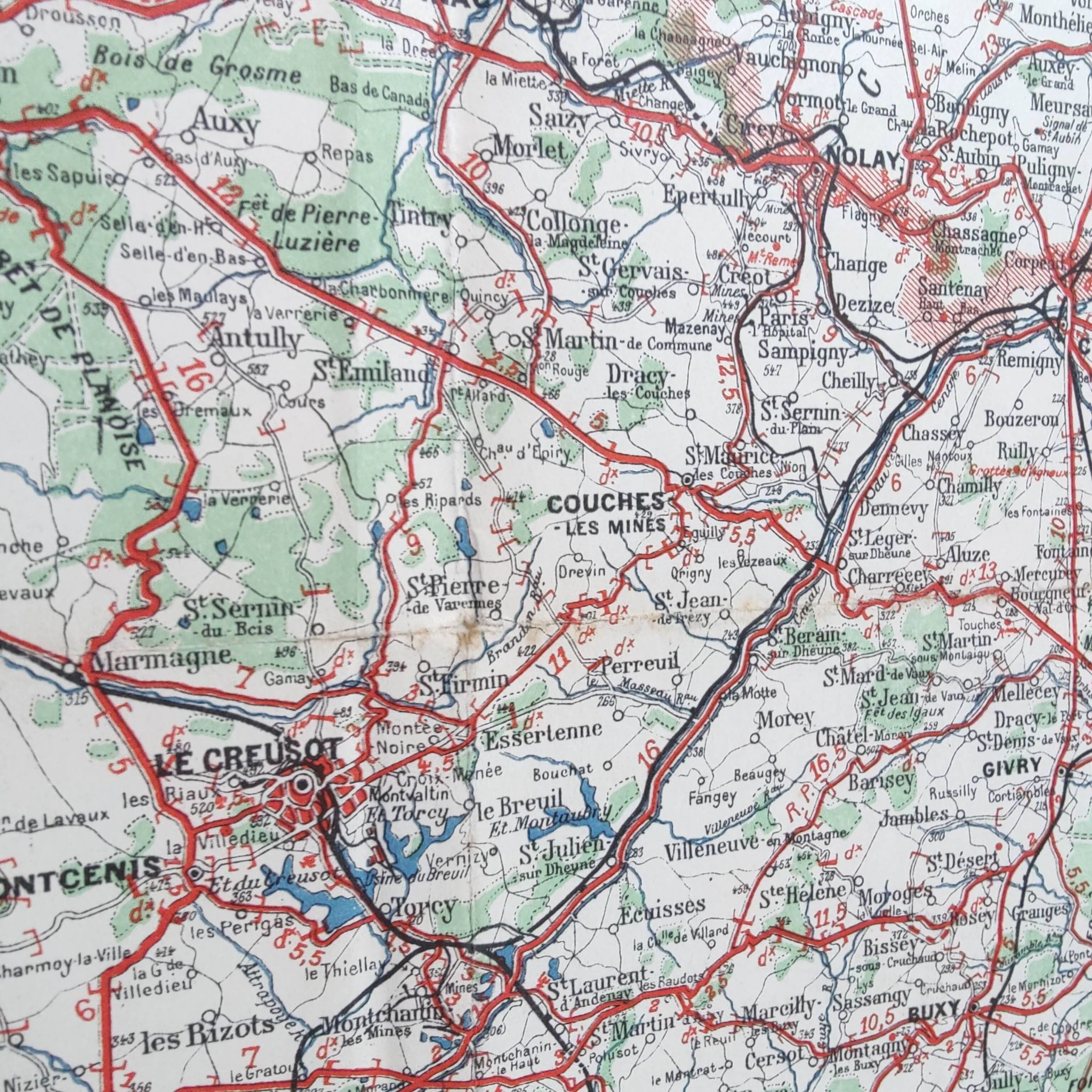 Carte ancienne Bourgogne édition Taride 1920