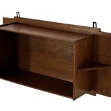 Art Deco wooden wall shelve rack in oak minimalist design