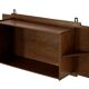 Art Deco wooden wall shelve rack in oak minimalist design