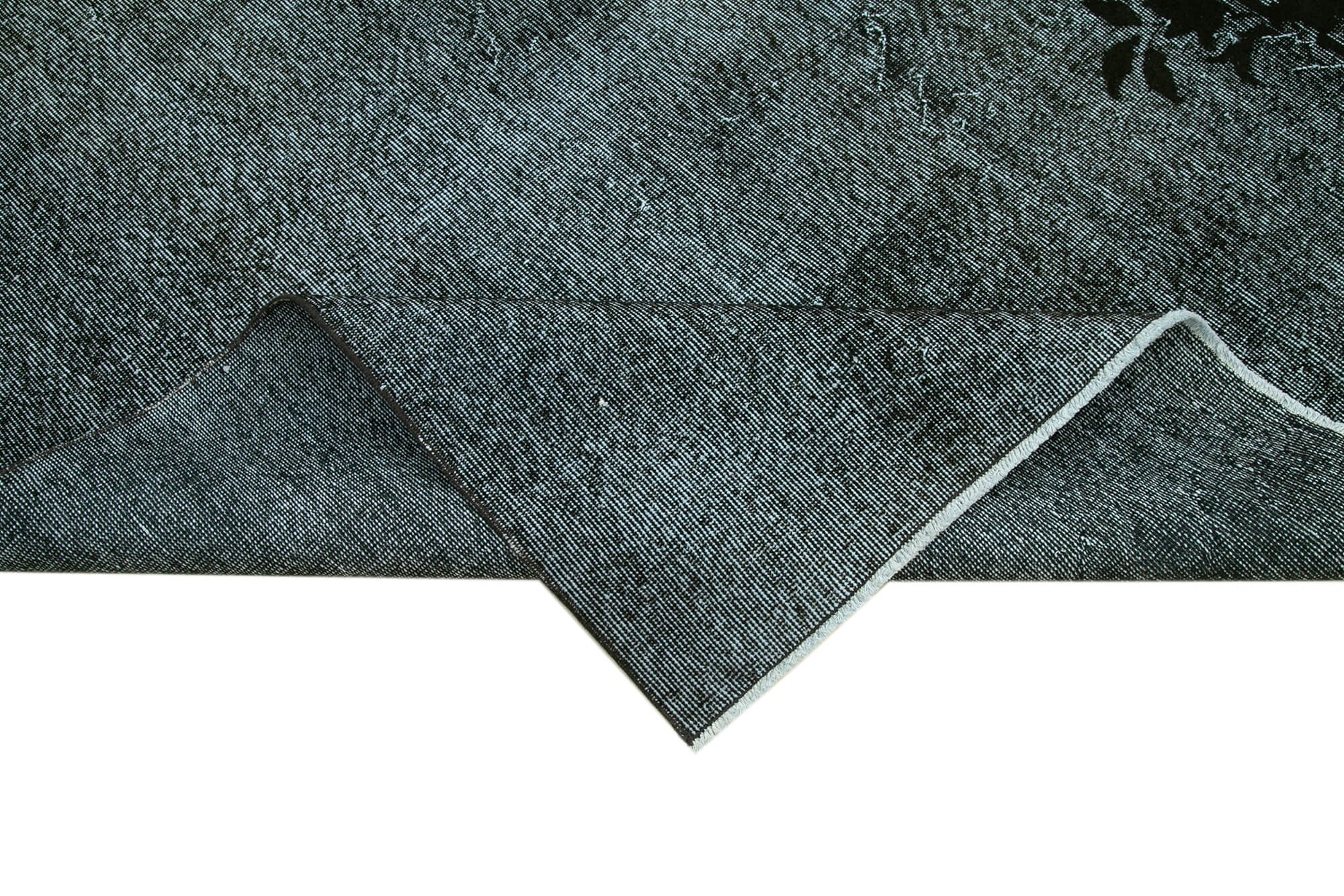 Hand-knotted bohemian turkish 1970s 213 cm x 305 cm black rug