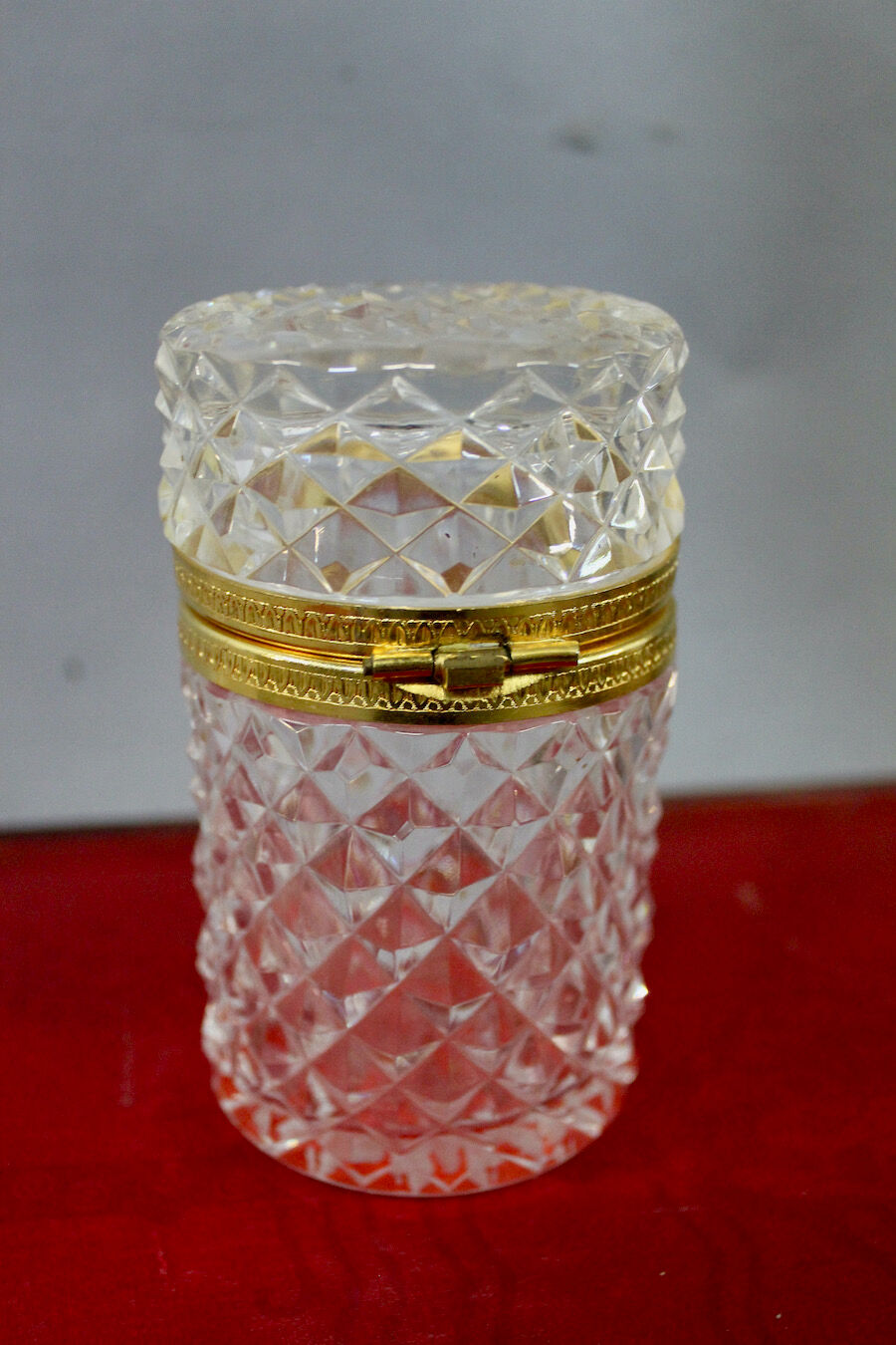Cut glass jewelry box