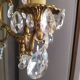 Louis xv bronze chandelier with crystal pendants 3 lights