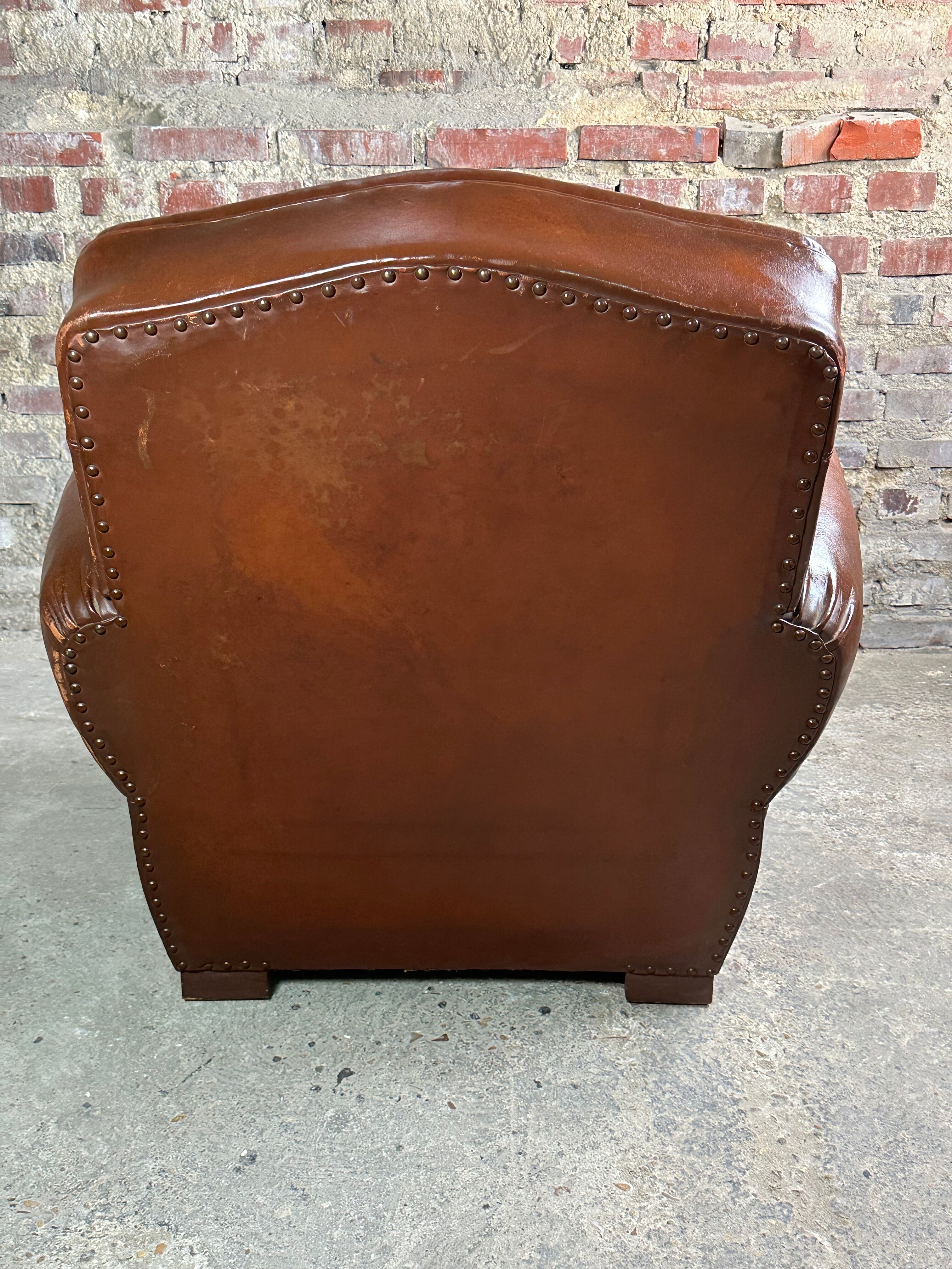 Club armchair leather 30s