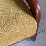 Yellow velvet sled chairs