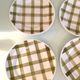 Set of six Moulin des Loups dessert plates, Nappe green model/ 50s-60s
