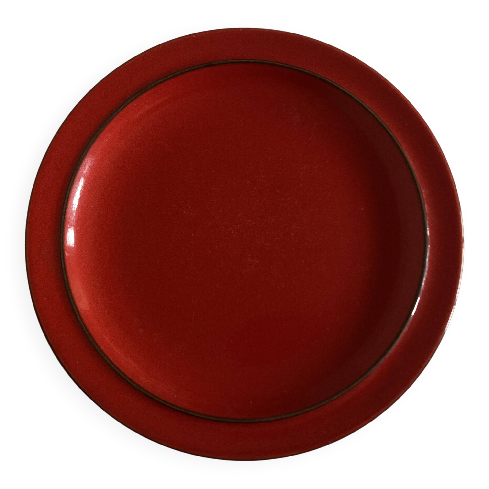Set of 10 plates Hertha Bengtson Rosenthal 1970 in red stoneware.