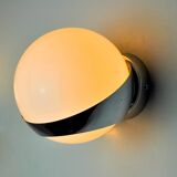 SPACE-AGE WALL LIGHT BY MARCA SL, WHITE OPALINE, SPAIN,