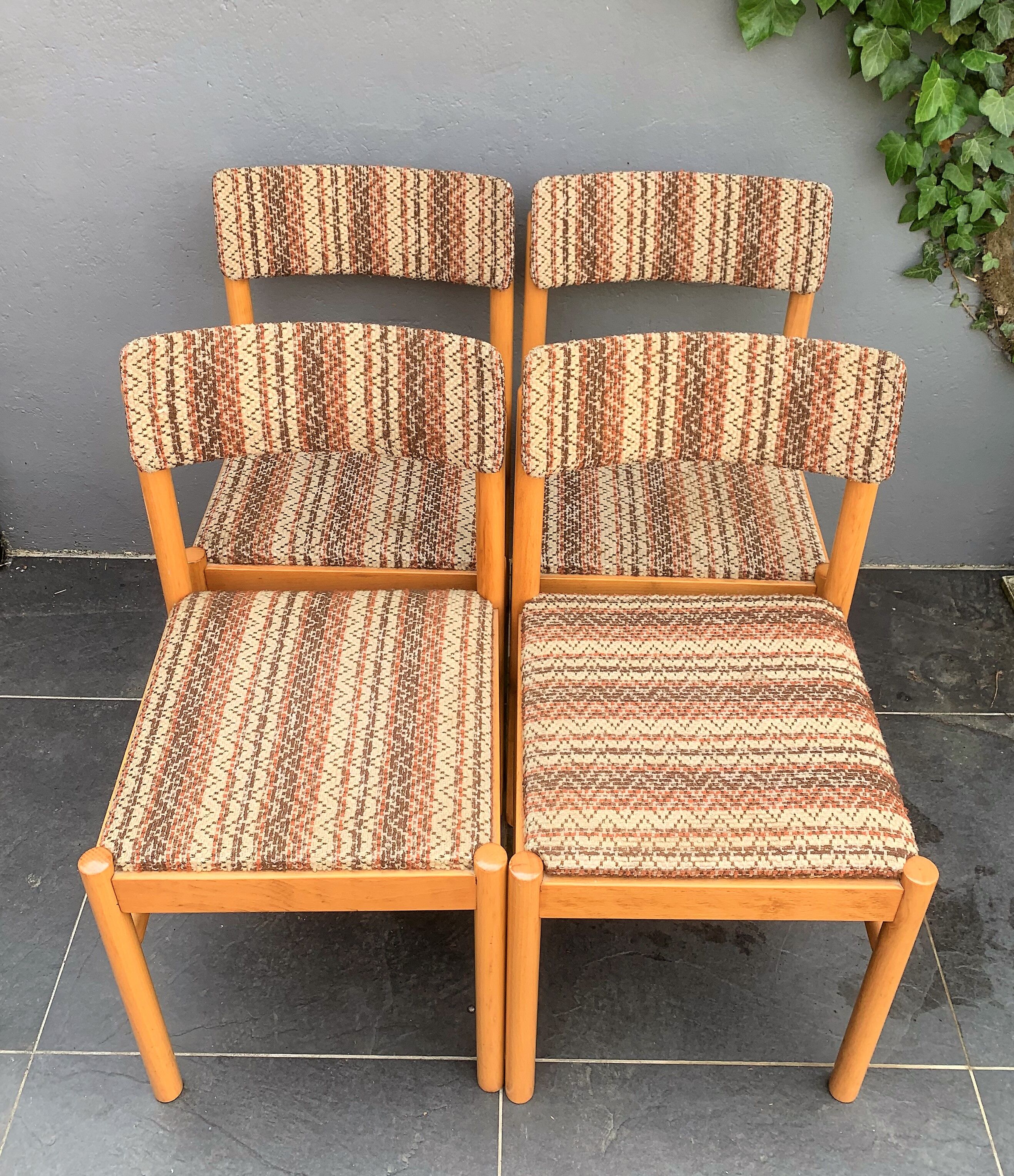 Suite of 4 vintage Baumann chairs 1960