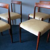 Set of four mid-century mohair covered dining chairs, 1960s
