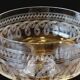 8 old champagne glasses in crystal engraved 1910
