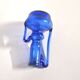 Miniature soliflore vase, antique blown glass in blue, craftsmanship from 1900.
