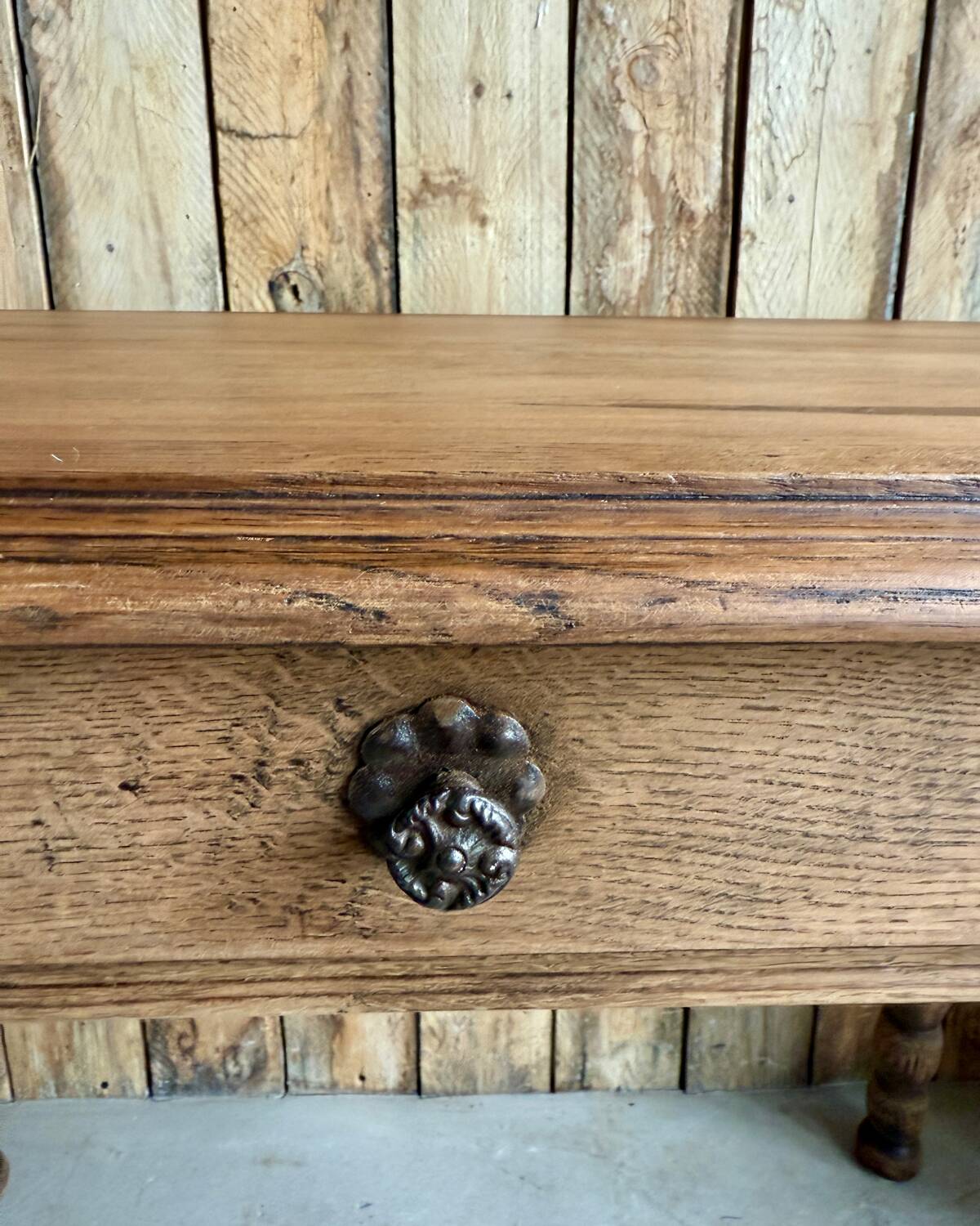 Antique table with turned legs (renovated)