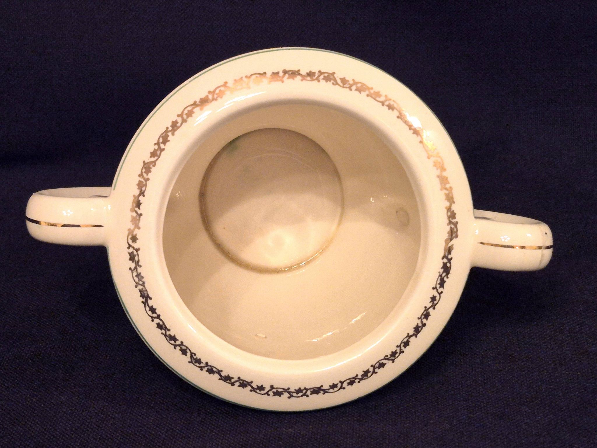 Antique sugar bowl, in Gien earthenware, Model Valence A040