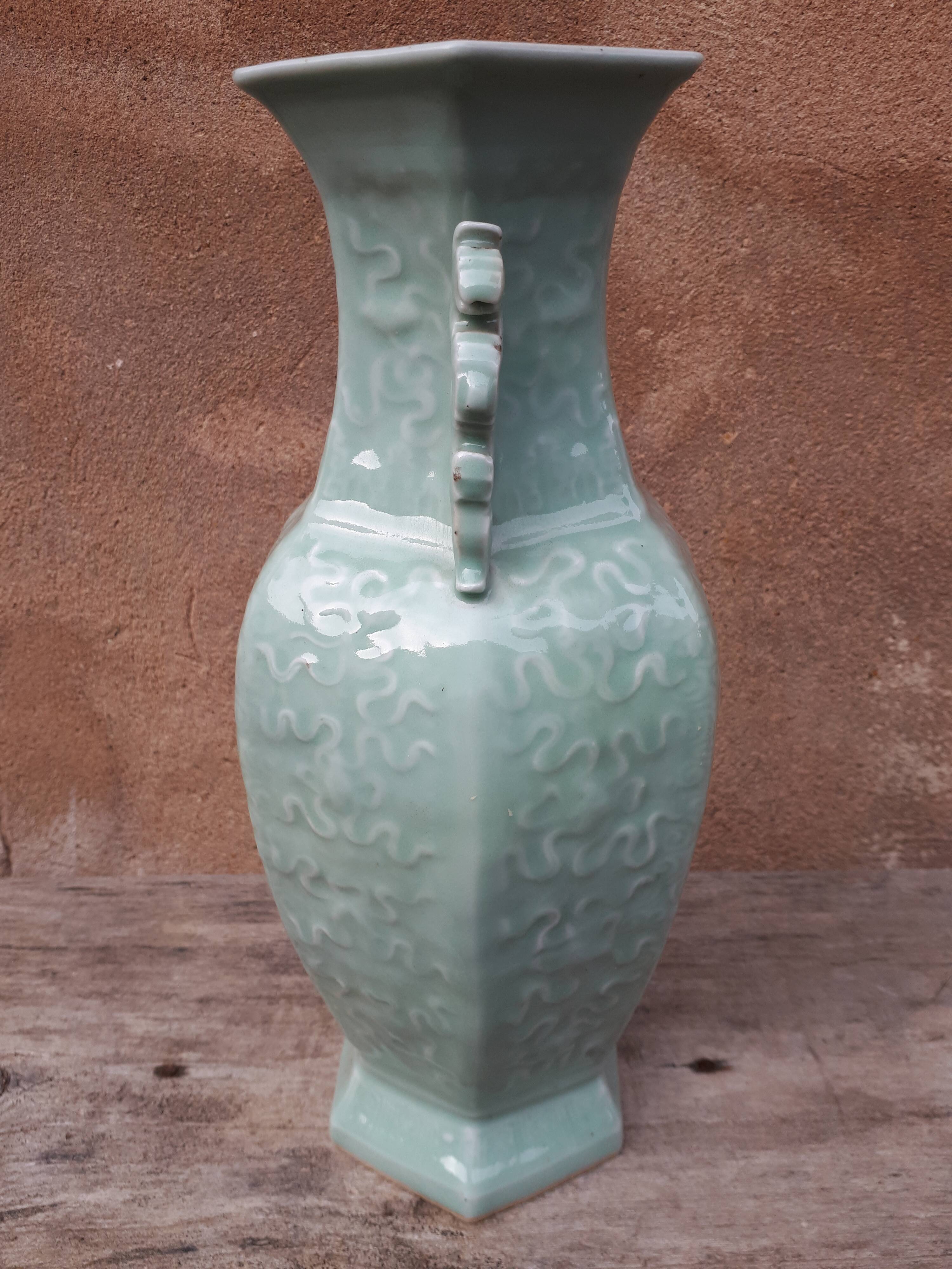 Chinese celadon vase (green porcelain), China, Daoguang period