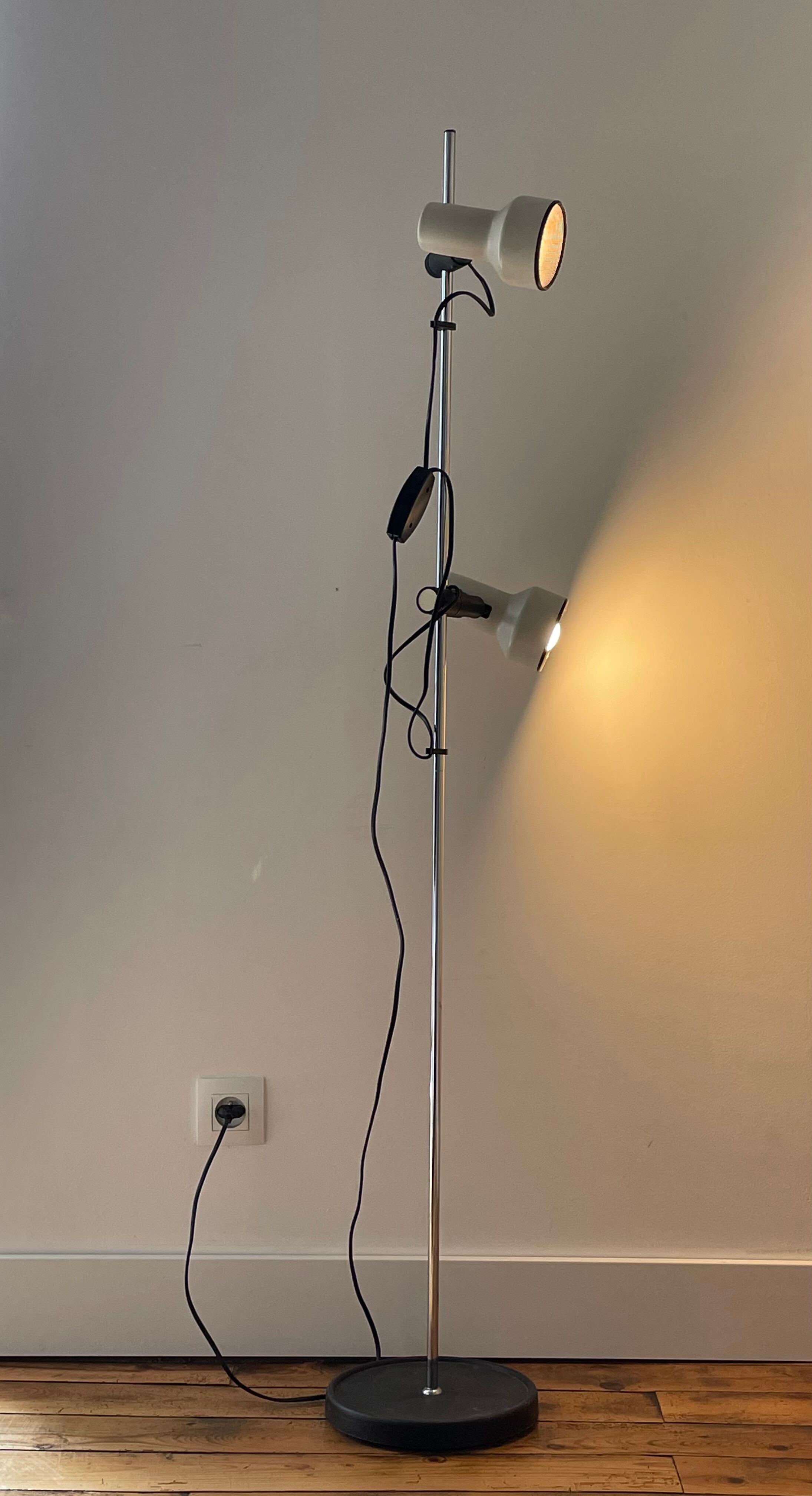 Two-light floor lamp published by Hustadt Leuchten, 1970s